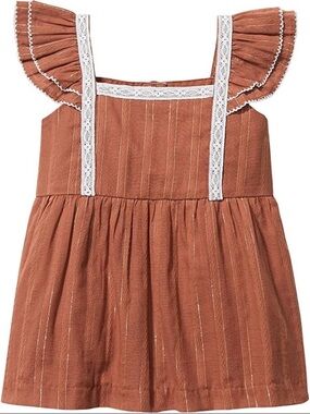 Janie and Jack Crochet Trim Ruffle Top